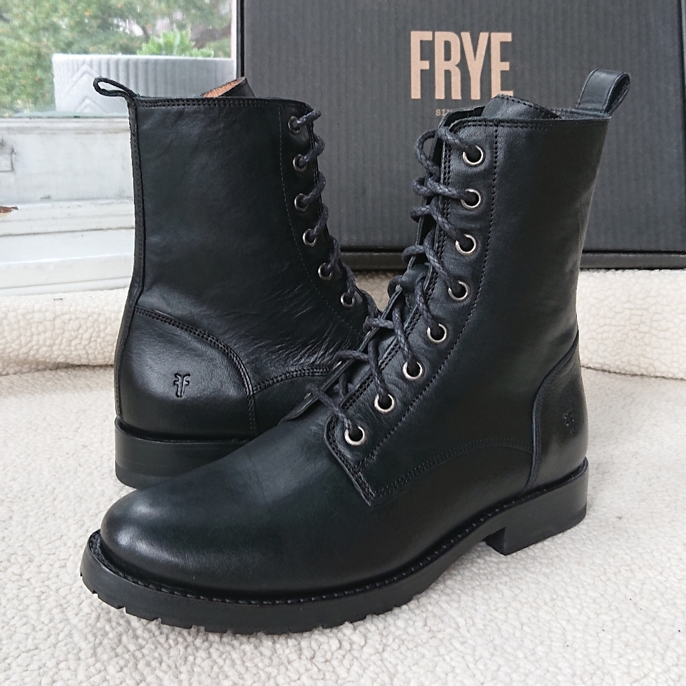 Frye "Natalie Lace Up" Leather Combat Boot